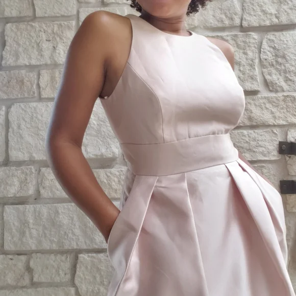 ALFRED SUNG Jewel Neck Satin Cocktail Dress - Picture 6 of 10